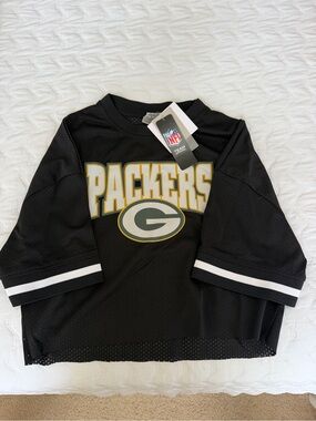 NFL Green Bay Packers Black Jersey Crop Top